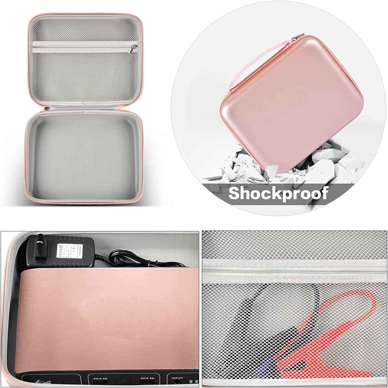 Case Compatible with Halo Bolt Air 58830/ 57720/ Air+ 55500/ for ACDC Max Emergency Power Kit Car Jump Starter with Tire Pump. Car Charger Power Bank Holder for Battery Jump Starters -Pink (Box Only)