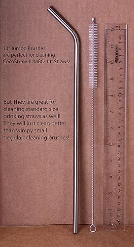 Miniatura 3 de 2 Jumbo de acero inoxidable de 14 pulgadas, pajitas de 100 onzas, enormes tazas de viaje Whirley con aislamiento ancho para beber (4 cepillos jumbo)