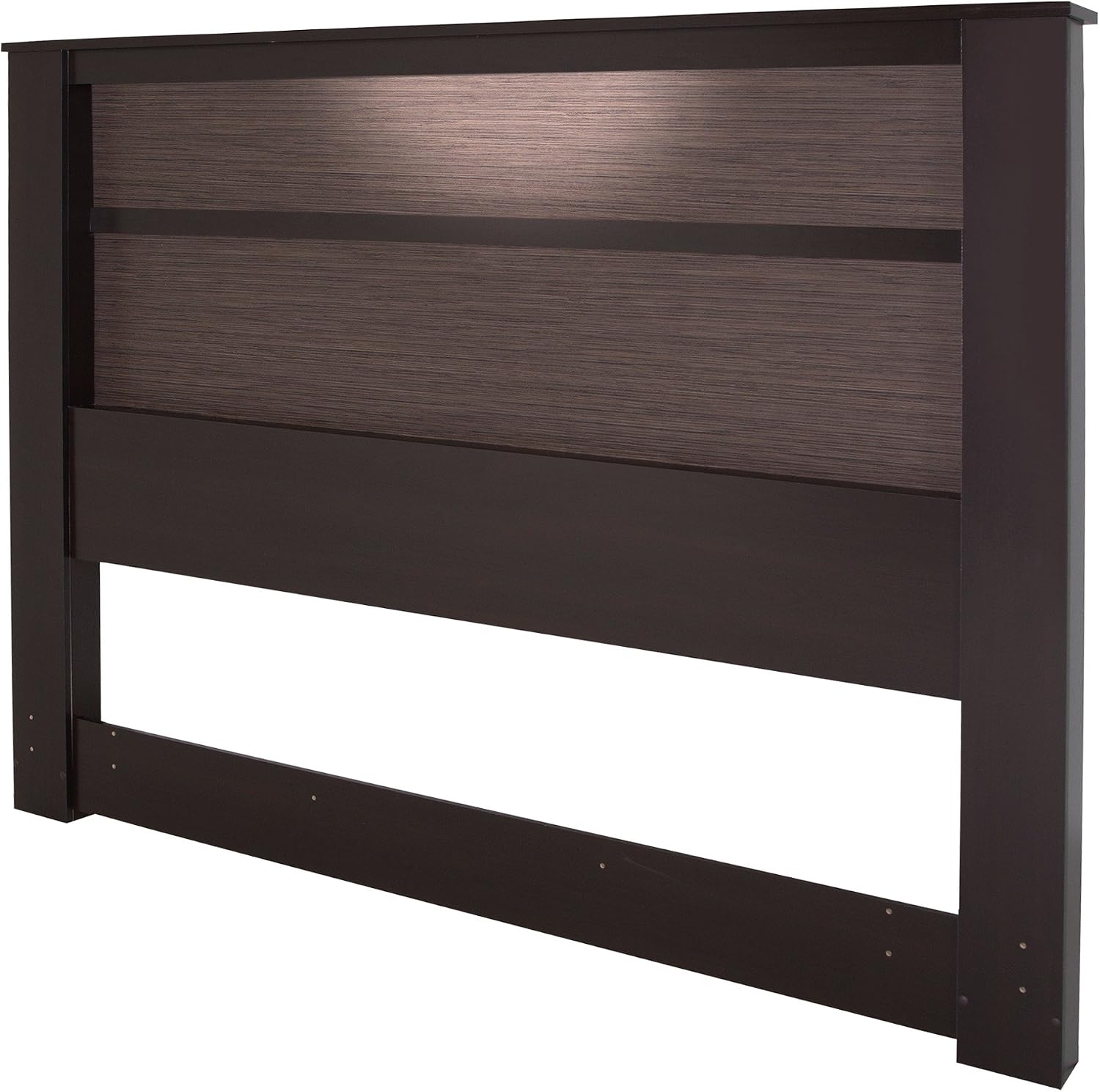 South Shore Gloria Headboard with Lights, King 78-Inch, Chocolate Brown & Zebrano