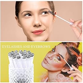 Dming 20pcs Eyelash brush Lash Wand Makeup tool Eyelash Extension supplies Cleaning brush Diamond Mascara foil black