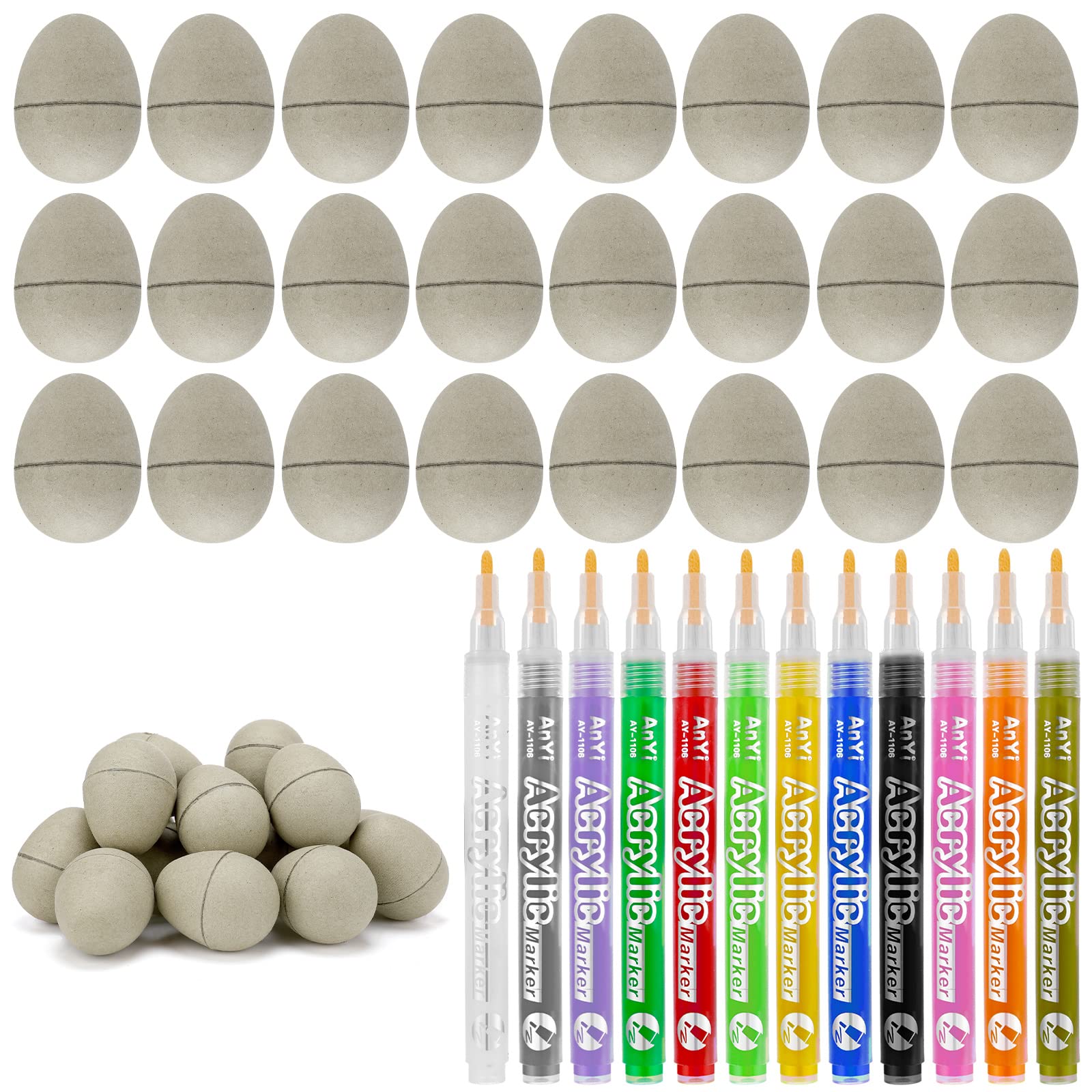 Buy 36 Pcs DIY Paper Mache Easter Eggs for Kids Cardboard Easter Eggs