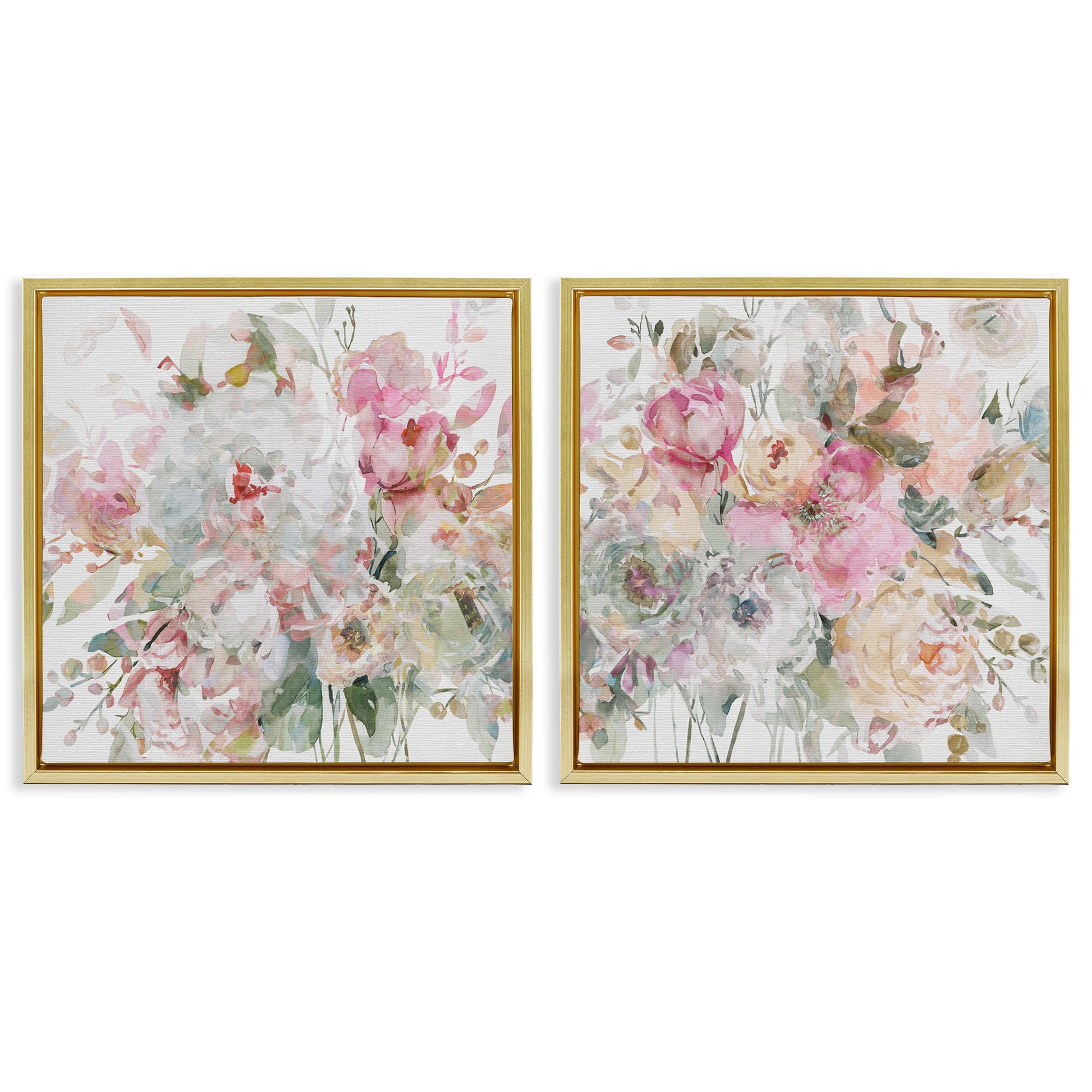 Stupell Industries Romantic Blush Floral Bouquet 'Romantic Blush Botanicals'| 2Pc Floating Frame Art Set 2