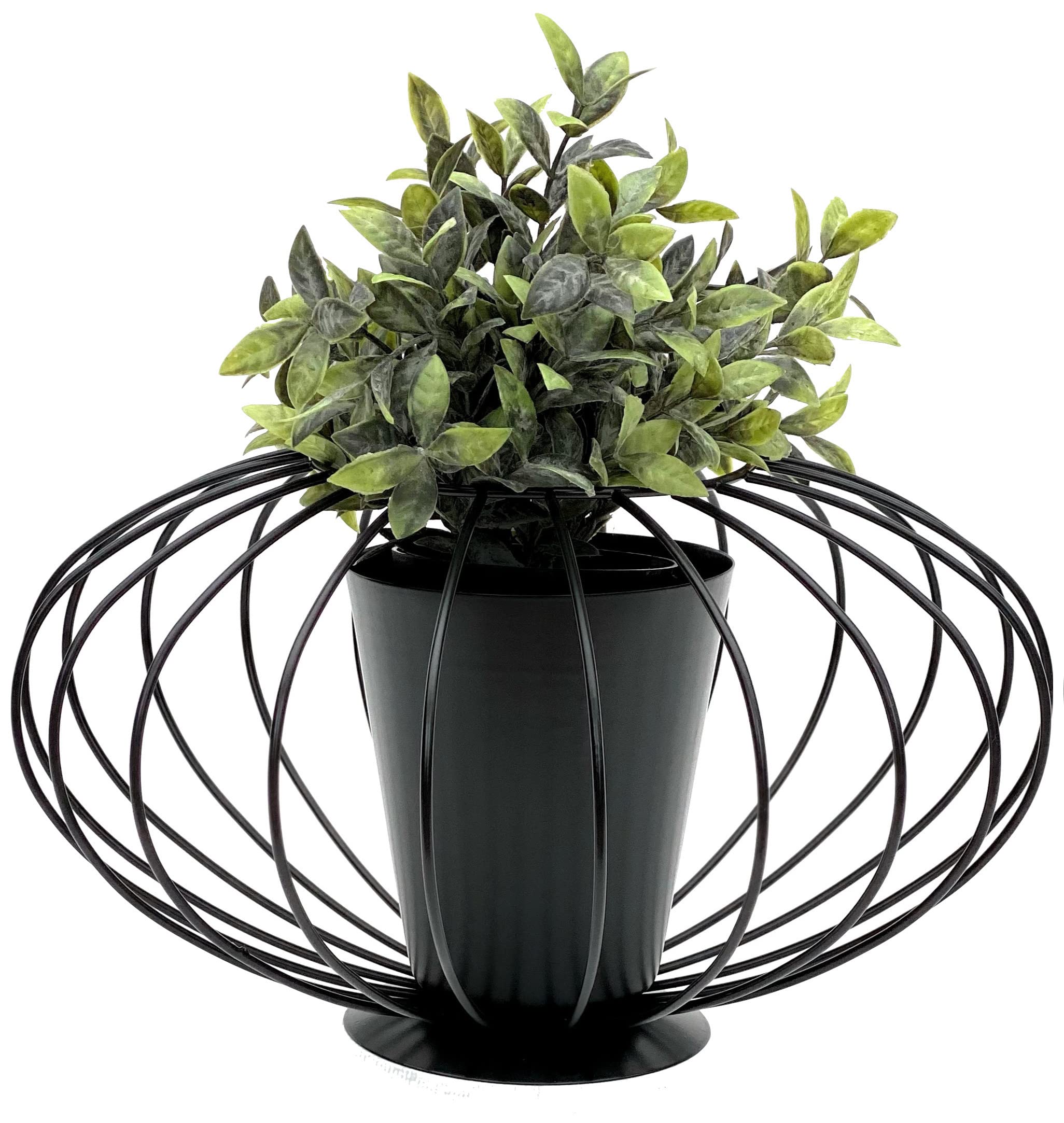 DanDiBo Sgabello per fiori in metallo nero rotondo 50 cm Supporto per