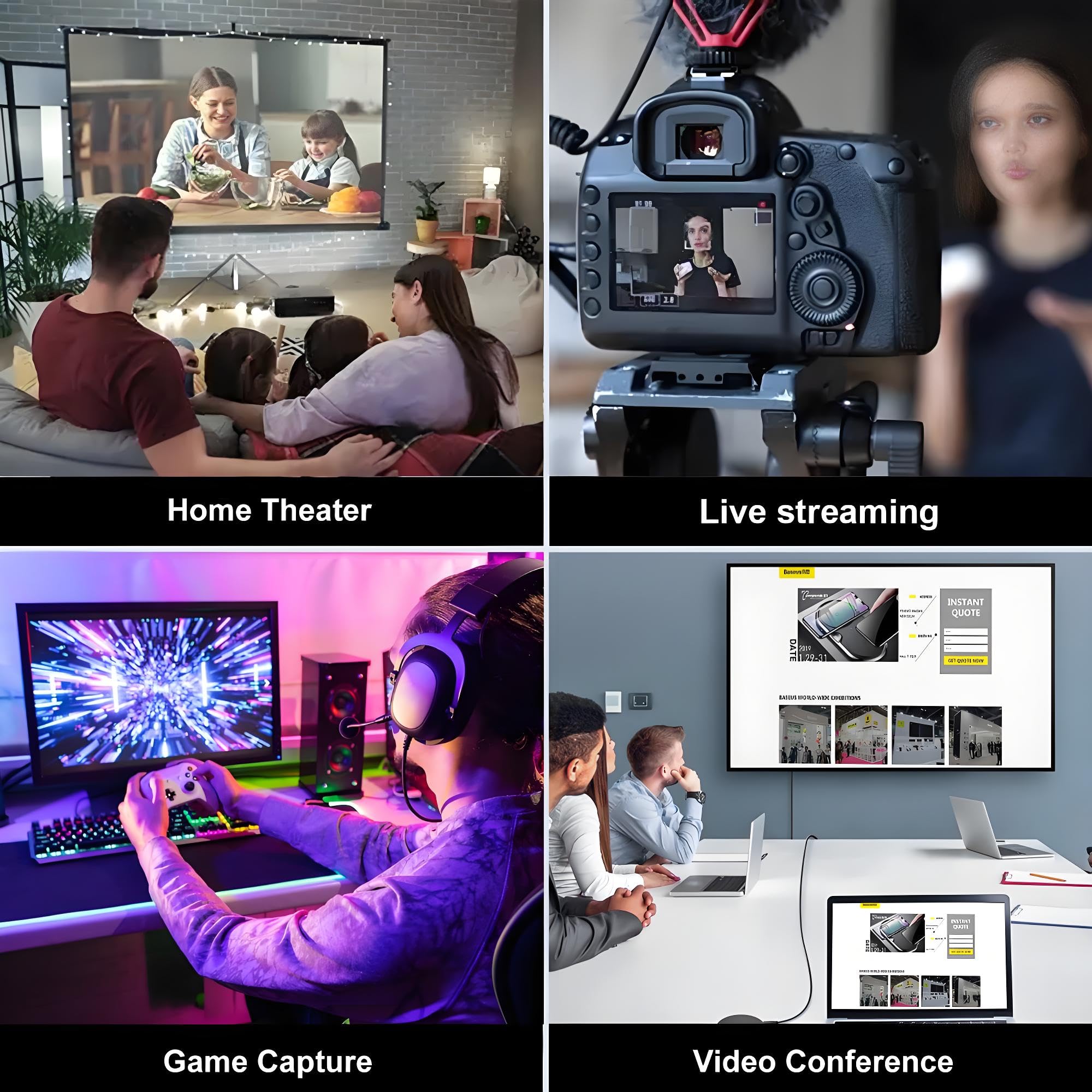 Scheda di acquisizione video, scheda di acquisizione HDMI a USB-C/A con PD100W e porta USB, registrazione di gioco in streaming 4K 1080P per registratore video di gioco,compatibile Switch,PS4/5,X box