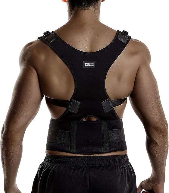 Back Brace Posture Corrector Spinal Support for Women and Men, Lumbar Shoulder Posture Correction for Upper and Lower Back Support, Adjustable Neoprene Belt Strap for Relief Back Pain (Small)