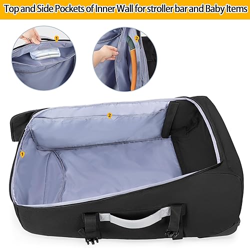 Miniatura 3 de Bolsa de viaje para cochecito con ruedas compatible con UPPAbaby Vista, Vista V2, Cruz V2, Rolling Gate Check Bolsa de almacenamiento para cochecito