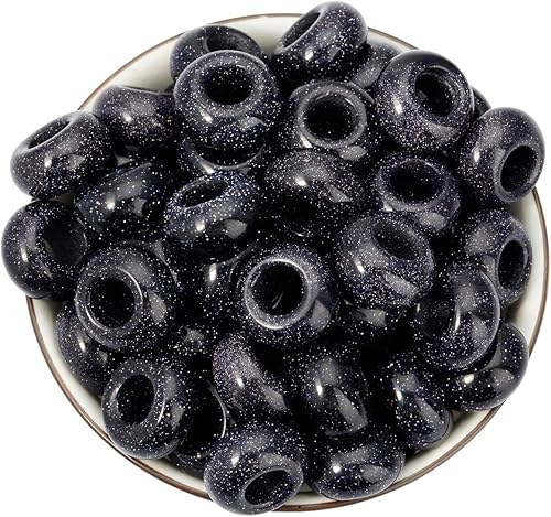 Miniatura 8 de rockcloud 25 piezas de piedras de agujero grande Rondelle cuentas sueltas para pulseras europeas para hacer joyas