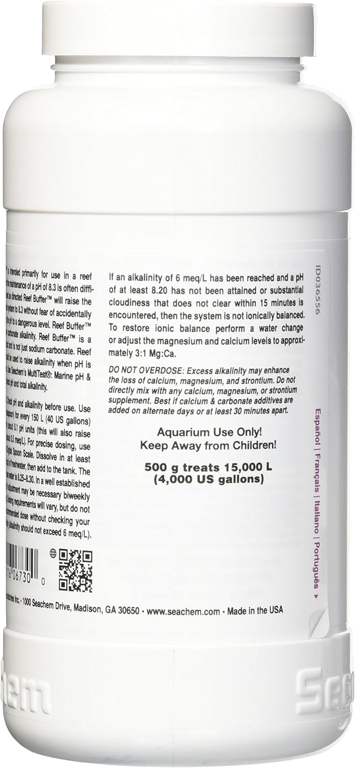 Seachem Reef Buffer, 500 grams,white