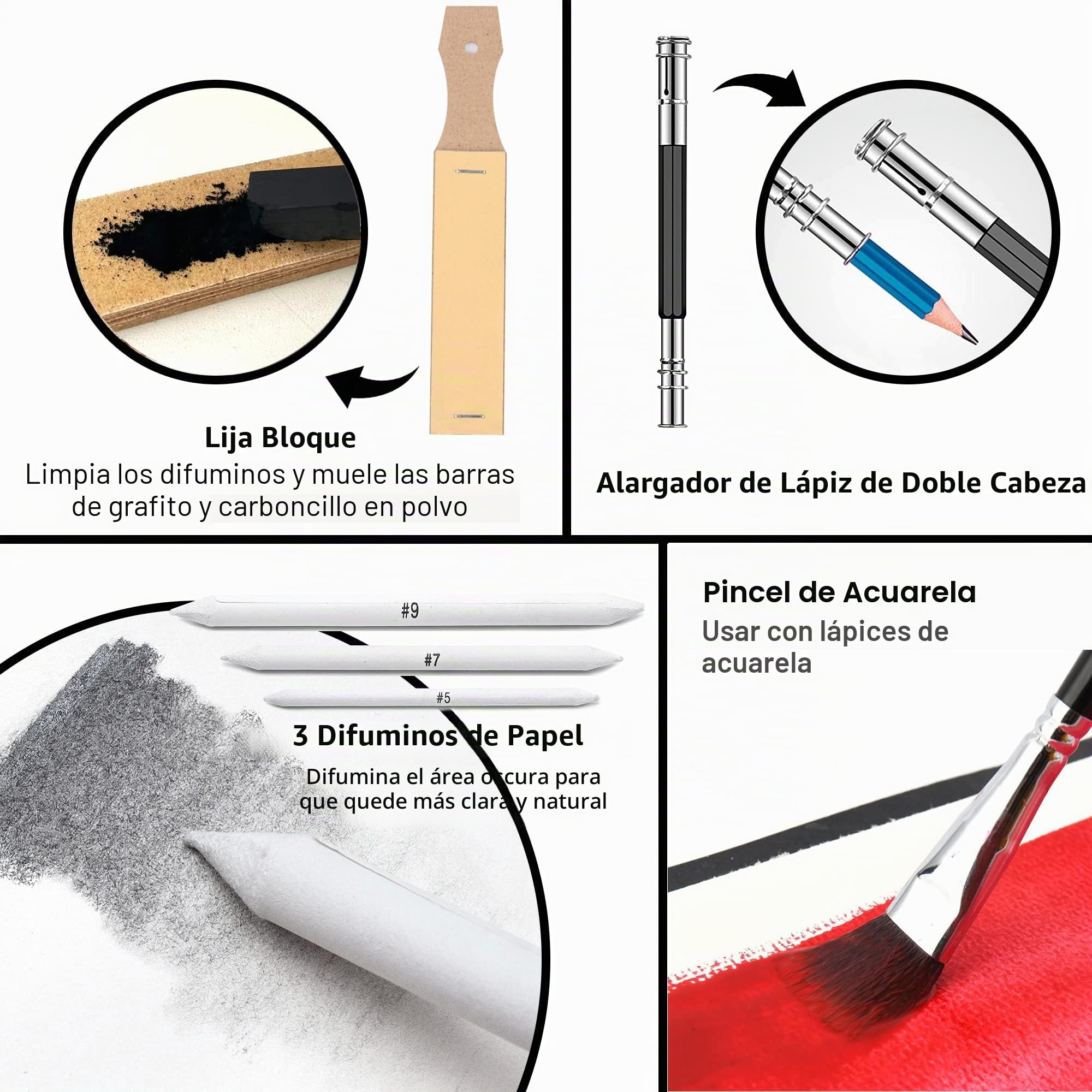 KALOUR Set de Dibujo y Boceto 84 Piezas, Materiales de Arte con Cuaderno, Incluye Tutorial, Lápices de Color, Carbón y Acuarela, Ideal para Adultos y Principiantes