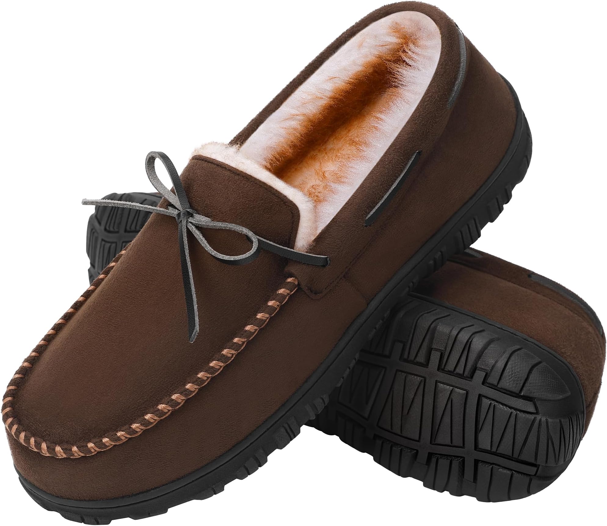 MIXIN Mens Moccasins Slippers Memory Foam House Shoes