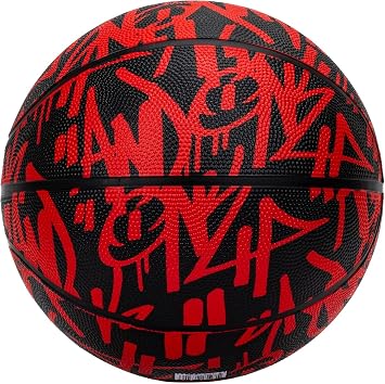 AND1 Street Ink Rubber Basketball Official Regulation Size 7 29.5 inches Rubber Basketball - Deep Channel Construction Streetball, Made for Indoor Outdoor