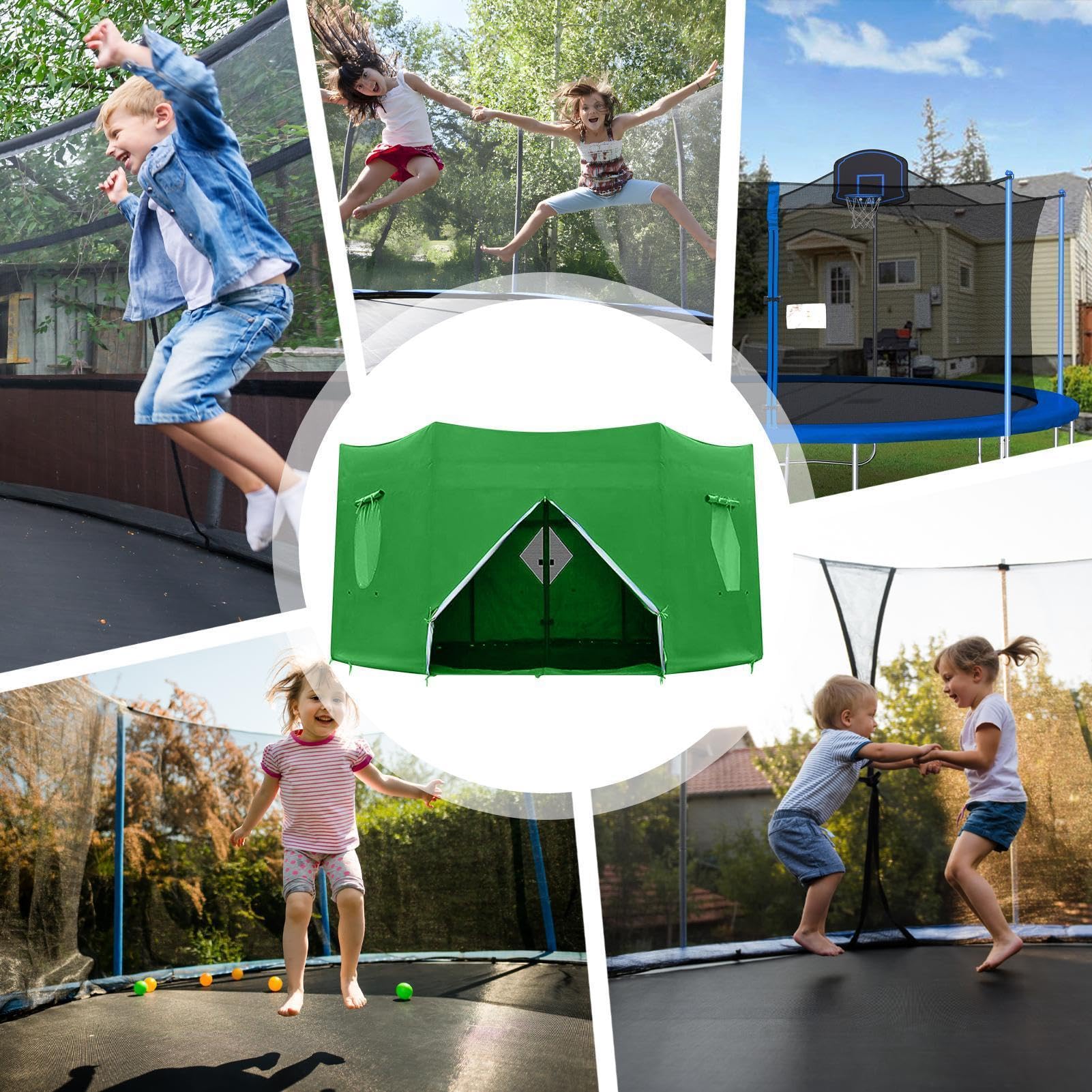 Tenda Per Trampolino Copertura Impermeabile Multiuso Parasole Da Tappeto | Anti-UV Outdoor Giardino Campeggio Picnic Spiaggia Giochi Bambini Famiglia Viaggio Ombra
