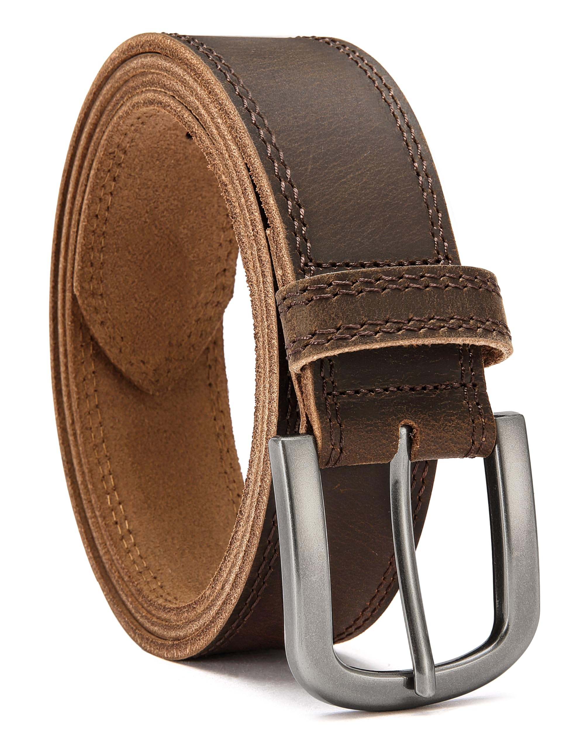 CHAOREN Mens Belts Casual for Jeans - Full-Grain Leather, Durable Cowhide