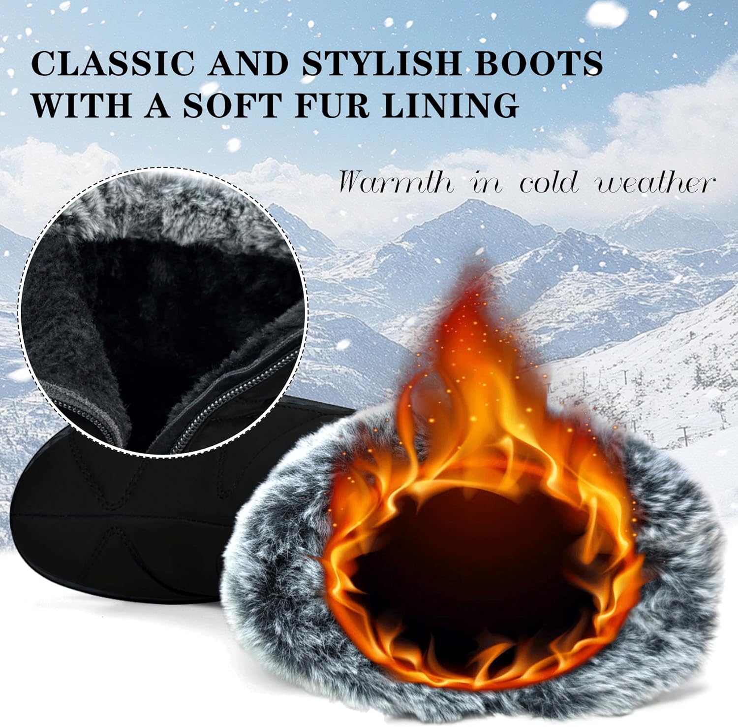 Winter Boots for Women 2025: Womens Snow Boots Warm - Waterproof Insulated Ankle Booties - Fur Lined Walking Shoes Outdoor
