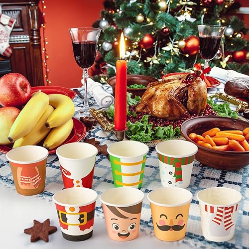 Miniatura 6 de 900 vasos de papel de Navidad desechables de 3 onzas, vasos de Navidad para beber café, tazas de vacaciones, vasos desechables para fiestas de
