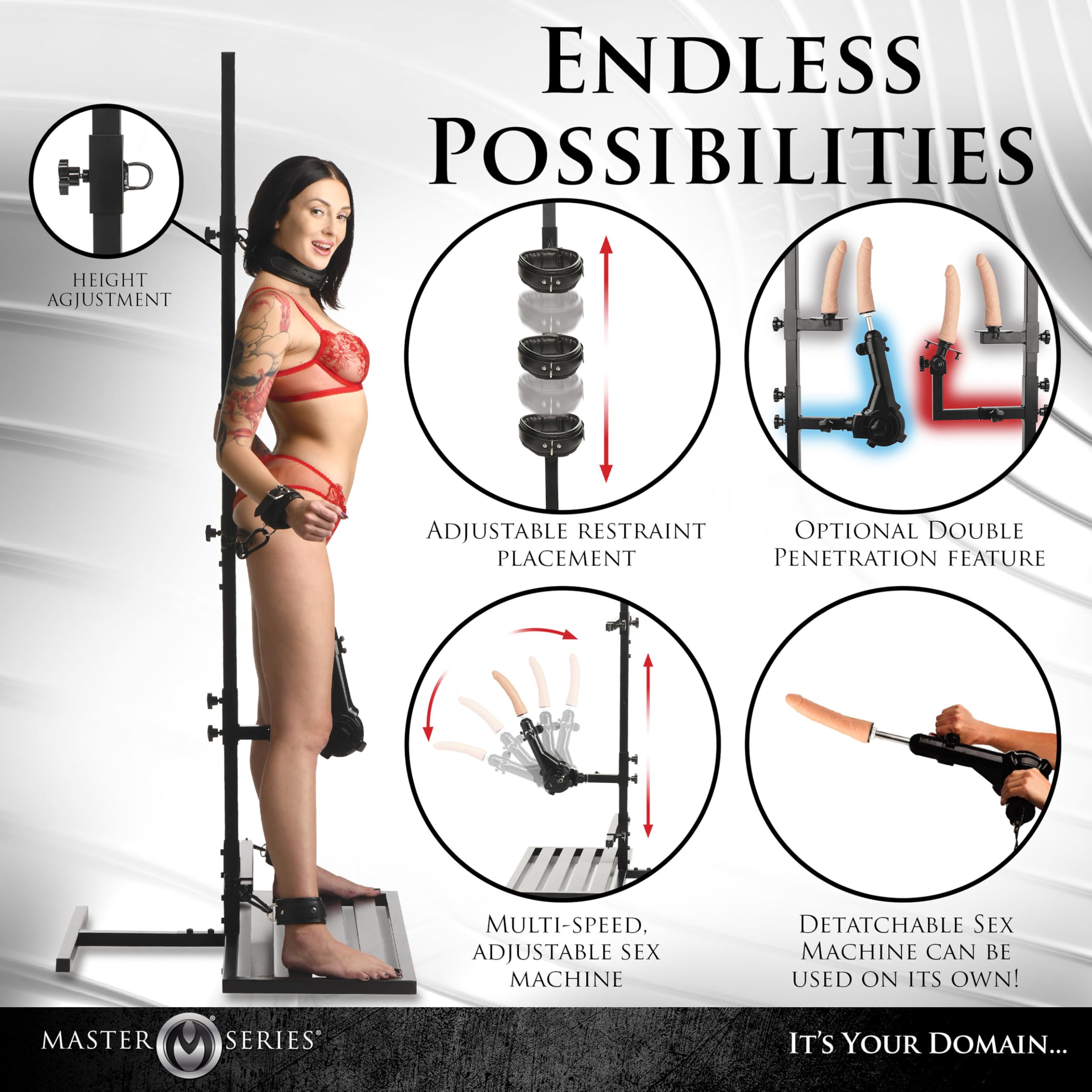 Amazon.com: MASTER SERIES Ultimate Enforcer Adjustable Steel Tower with Thrusting Machine and Restraint Set for Men, Women & Couples, Silicone Attachments, Customizable Height, Durable Dungeon-Ready Design : Health & Household Amazon.com: MASTER SERIES Ultimate Enforcer Adjustable Steel Tower with Thrusting Machine and Restraint Set for Men, Women & Couples, Silicone Attachments, Customizable Height, Durable Dungeon-Ready Design : Health & Household