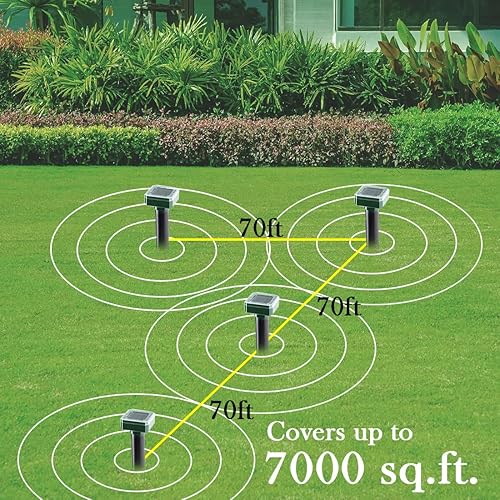 Miniatura 3 de Repelente de topos alimentado por energía solar, paquete de 10 repelentes de serpientes, disuasorio sónico de topos, control de plagas, repelente de