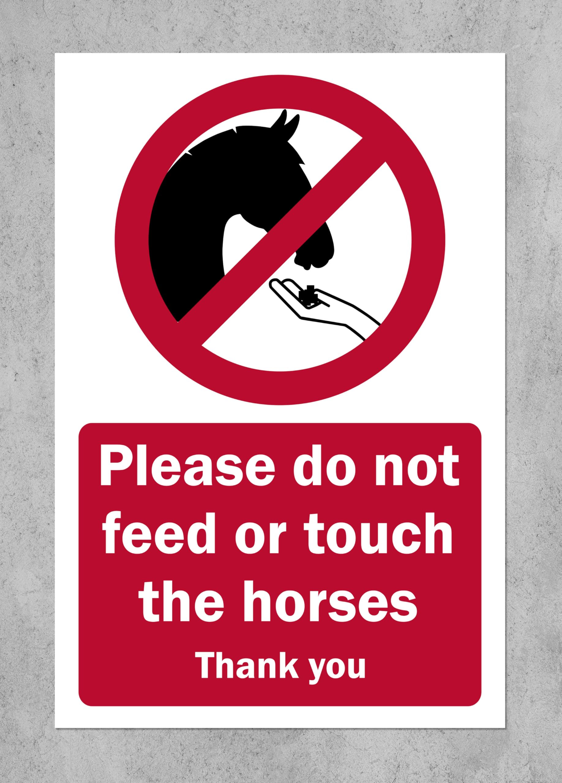 Please do not Feed or Touch the Horses Thanks You Safety Sign - Self Adhesive Sticker (200mm x 150mm)