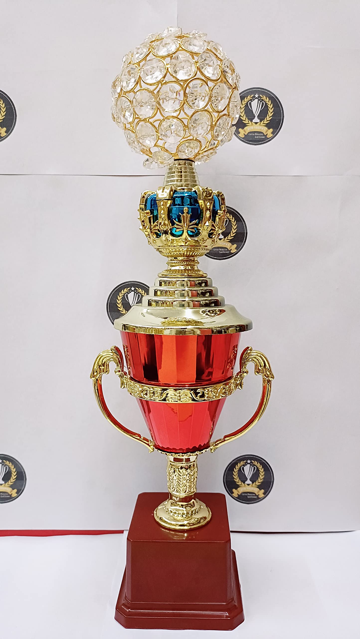 Trophy Golden Fiber Red Cup Blue Candy Diamond Ball (B09YQGCWK4) Amazon Price History, Amazon Price Tracker