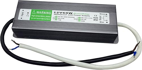 Pearlight 12V 60W fuente de alimentación aleación de aluminio Led transformador AC90-265 a 12 voltios DC salida IP67 impermeable