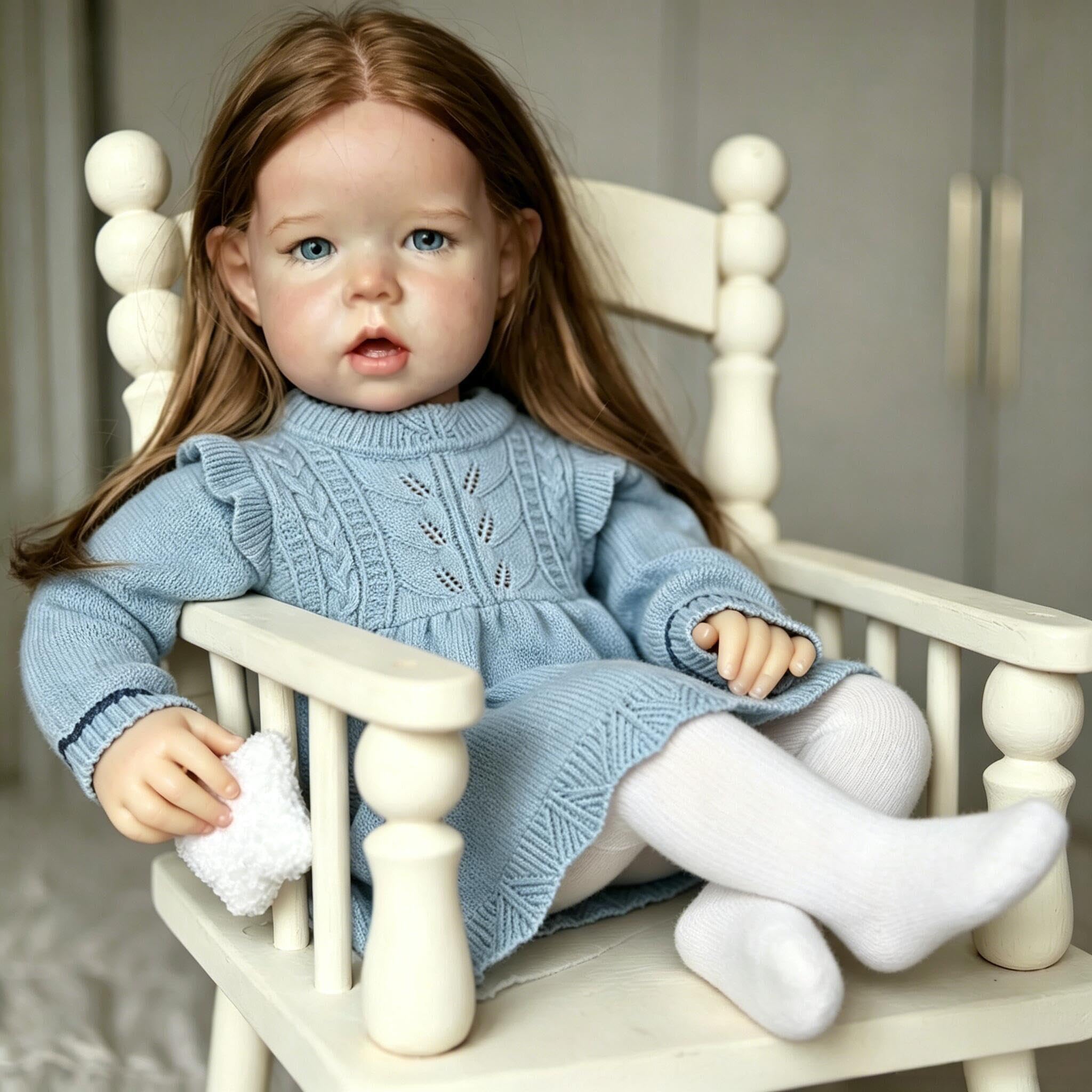 RXDOLL Bambole rinate di grandi dimensioni per bambine da 71 cm, realistiche, con capelli lunghi, realistiche, dall'aspetto realistico, in tessuto vinilico, per ragazze, regali di Natale