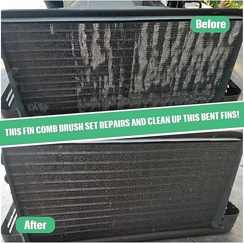 Miniatura 5 de CHENGU Juego de 5 limpiadores de aletas de aire acondicionado, 3 peines de aletas diferentes, enderezador de aletas y 2 condensadores de cepillo