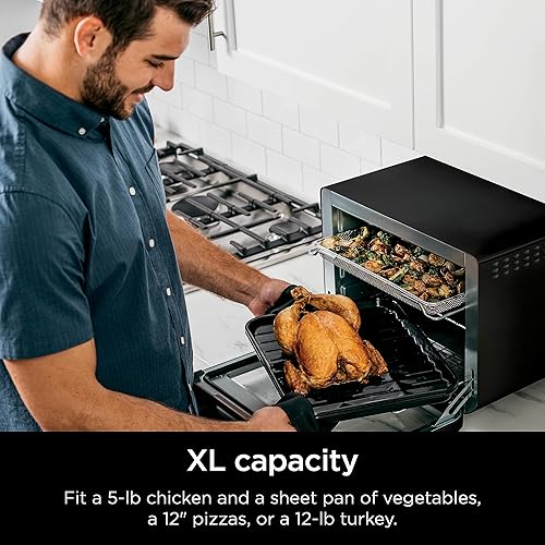 Miniatura 2 de Ninja DT202BK Foodi 8 en 1 XL Pro Air Fry Oven, horno de convección de encimera grande y tostador digital, 1800 vatios, negro, 12 pulgadas