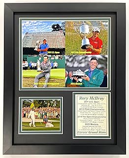 Rory McIlroy | 2025 Masters Winner | Career Grand Slam Winner | Collectible Golf Memorabilia | Framed Picture and Photo Collage Gifts | (Career Grand Slam Mosaic, 12"x15", Framed)