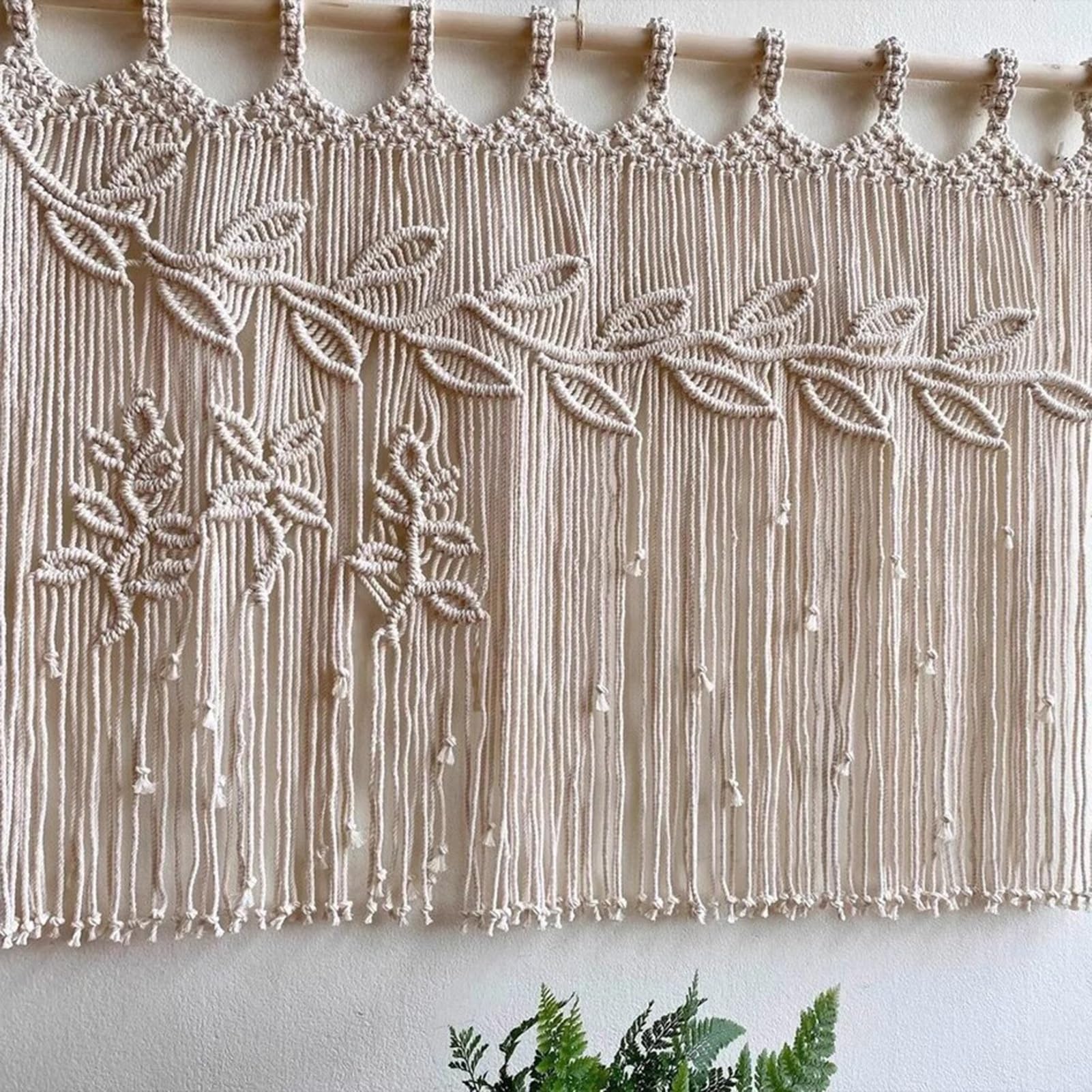 Rideaux en macramé Rideau Suspendu Mural en Macramé, Rideaux en Macramé en Coton pour Fenêtres, Toile De Fond De Mariage en Macramé