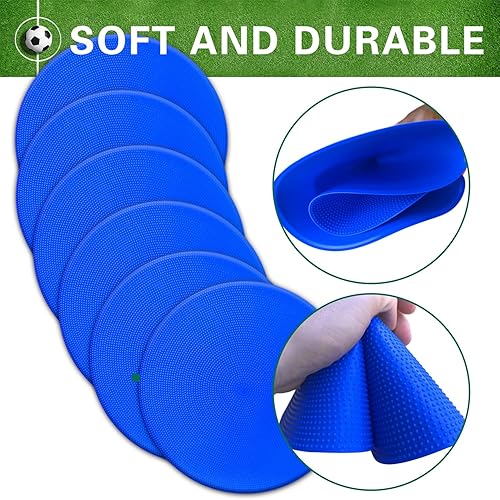 Miniatura 9 de 1224Pcs Poly Spot Markers 9 inch Non-Slip Rubber Agility Training Markers Floor Dots Flat Field Cones for Football Basketball Soccer School Exercise