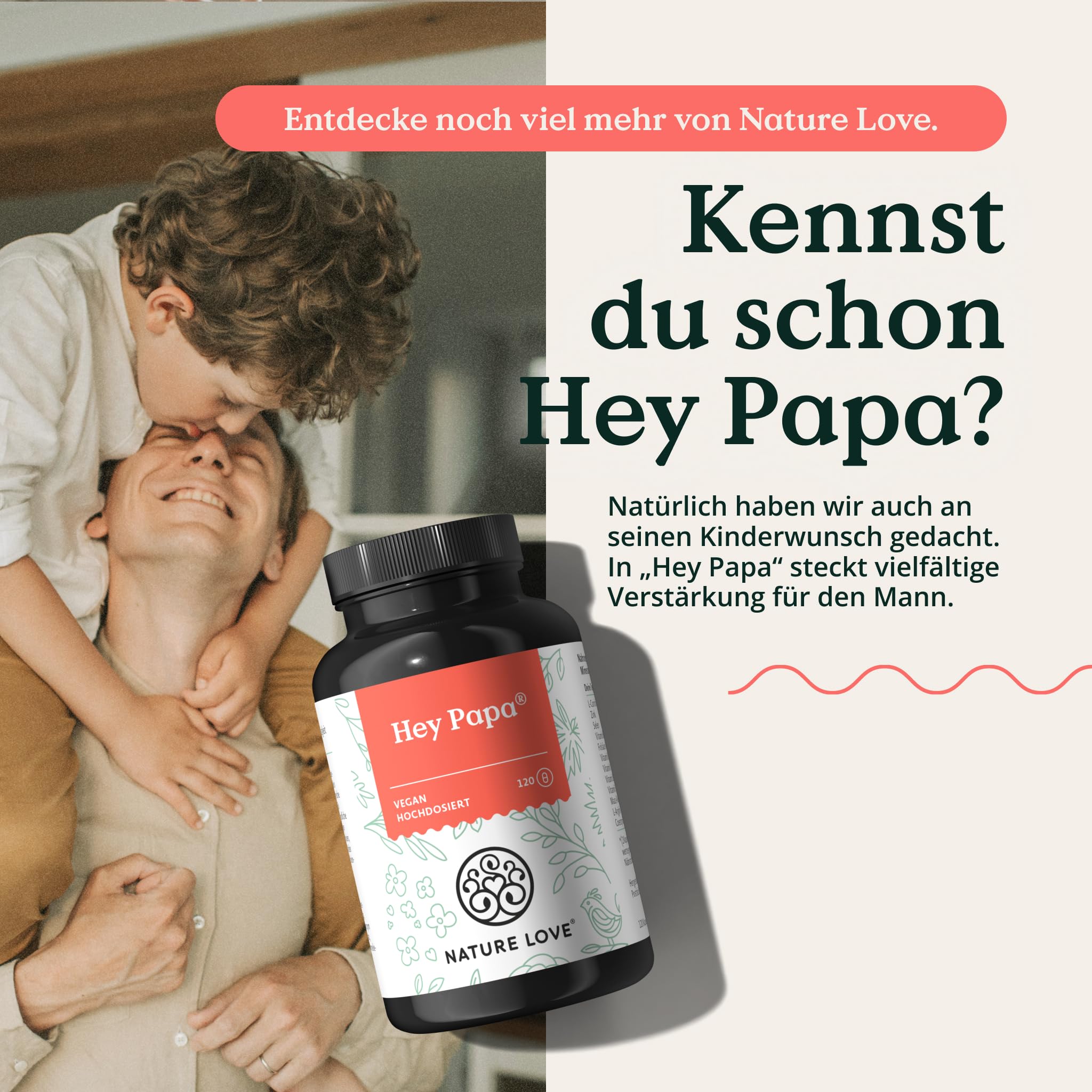NATURE LOVE® Hey Mama Schwangerschaftsvitamine - von Kinderwunsch bis Stillzeit - 3 Monate Reichweite - Folsäure, Omega 3, Vitamine, Mineralstoffe - vegan - laborgeprüft & in Deutschland produziert