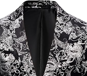 Men's Printed 3 Pieces Suit 2 Button Slim Fit Jacket Vest Pants Wedding Party Paisley Suits