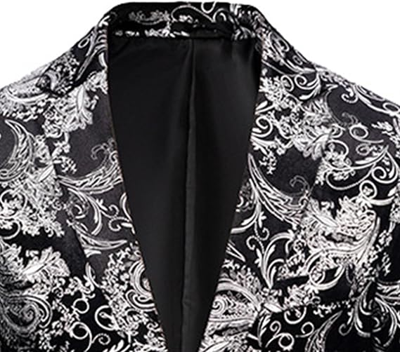 Men's Printed 3 Pieces Suit 2 Button Slim Fit Jacket Vest Pants Wedding Party Paisley Suits