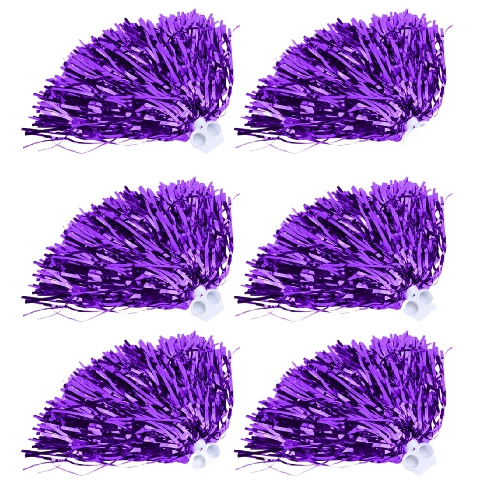 Pompom 6pcs Chear Poms Cheer Pompoms 5 Colors Cheerleader Pom Squad Sports Party Dance for Cheerleaders(Purple)