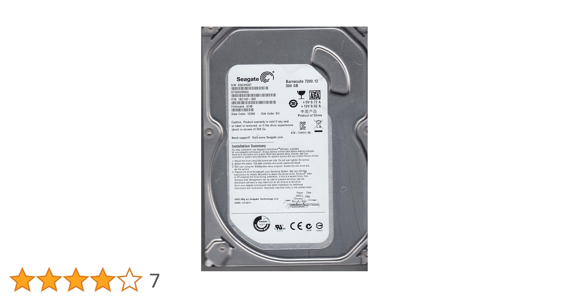 Amazon | Seagate Barracuda st500dm002 500 GB 3.5内蔵ハード