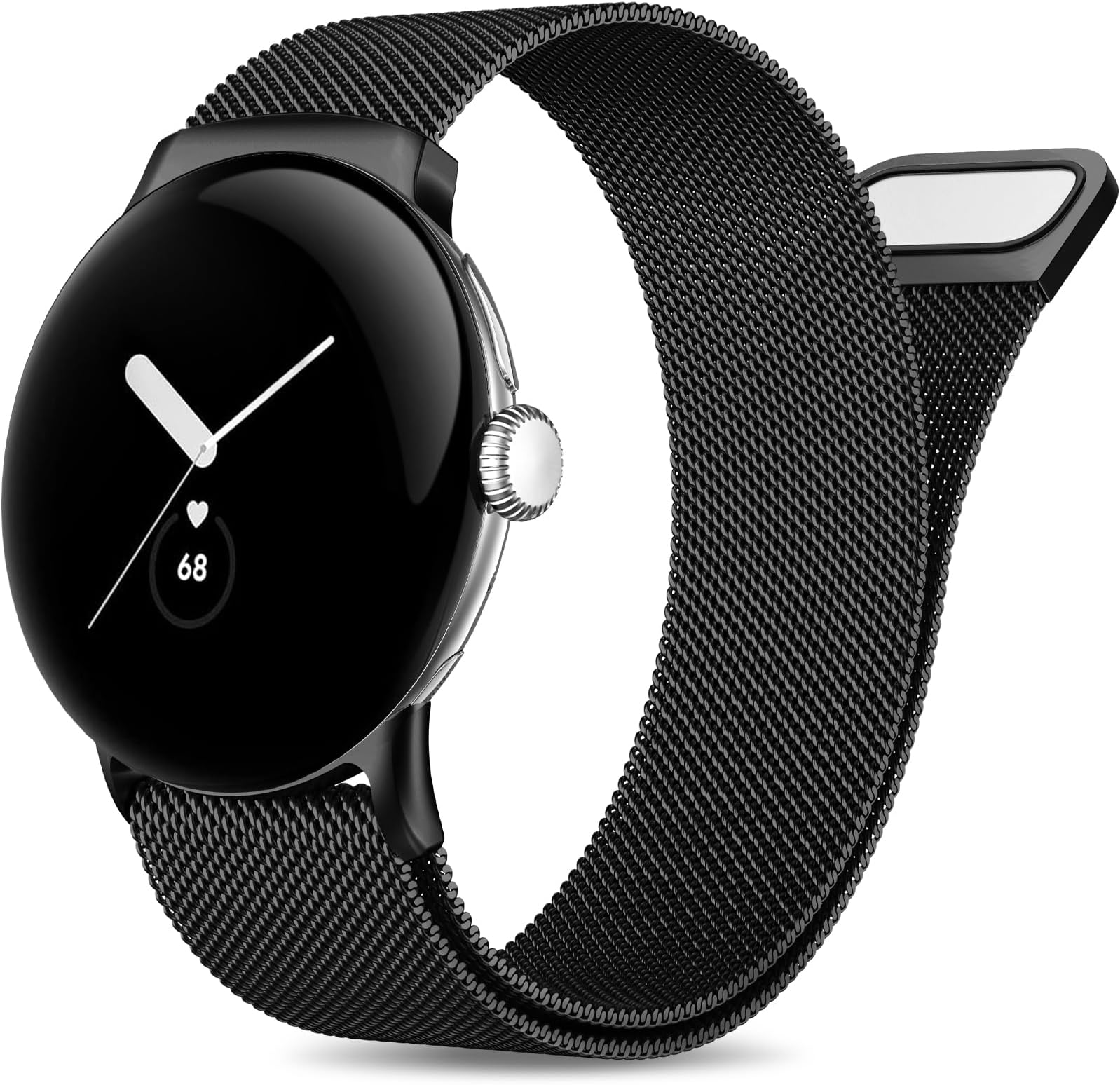 JKD Stainless Steel Mesh Loop Strap for Google Pixel Watch 2/3, Adjustable Band for Women & Men