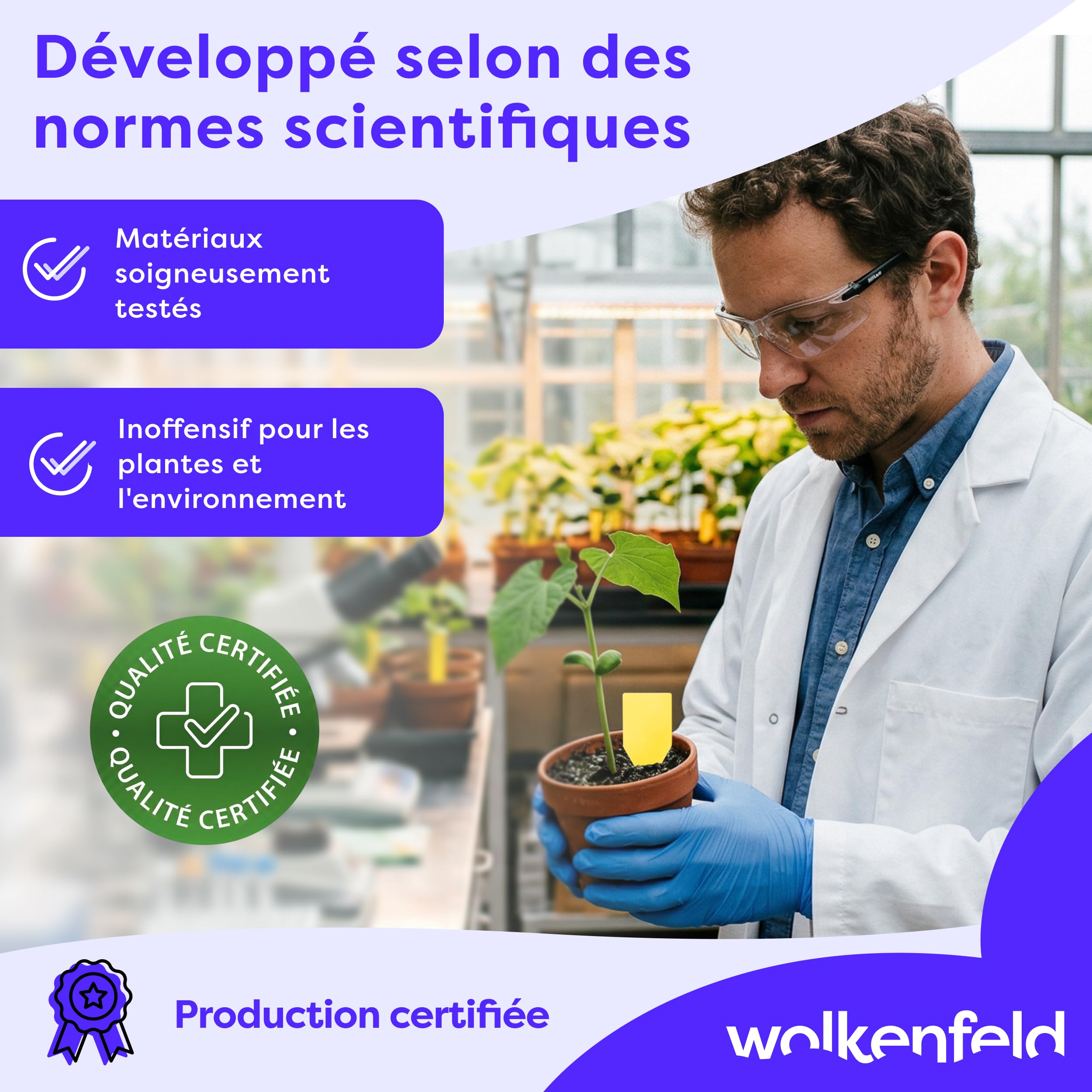 Wolkenfeld Piège à Moucherons Plantes 30 Pièces Stickers Jaunes – Anti Moucherons Interieur, Attrape Moucheron Adhésif Double Face, sans Insecticide – Plantes d’Intérieur & Serre – Made in Germany
