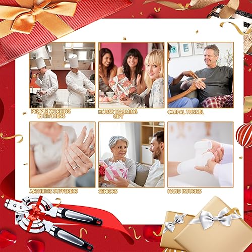 Miniatura 9 de Zoiwdur Abridor de tarros, abridor de tarros múltiples para manos débiles, abridor de tapa de tarro de acero inoxidable, abridor de botellas de