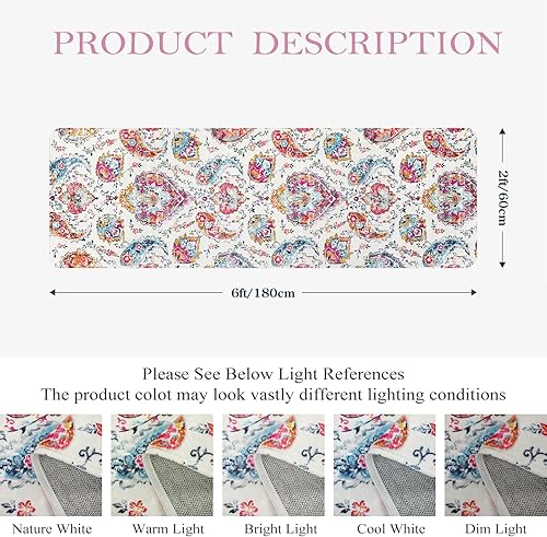 Miniatura 2 de Lahome Alfombras de pasillo de cocina antideslizantes y lavables, alfombra de 2 x 6 pies, antideslizante, ligera, para pasillo, alfombra de interior