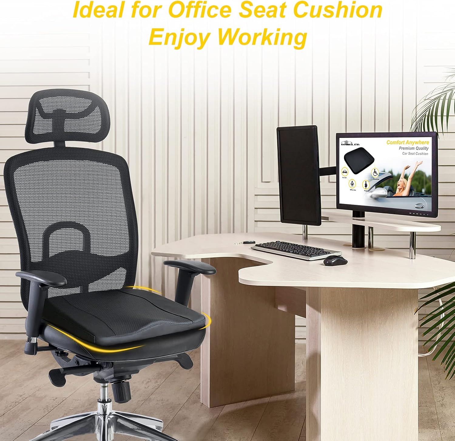 Bangled Car Seat Cushion, Memory Foam Driver Seat Cushion for Sciatica & Lower Back Pain Relief, Seat Cushion for Car, Truck, Office Chair : Automotive