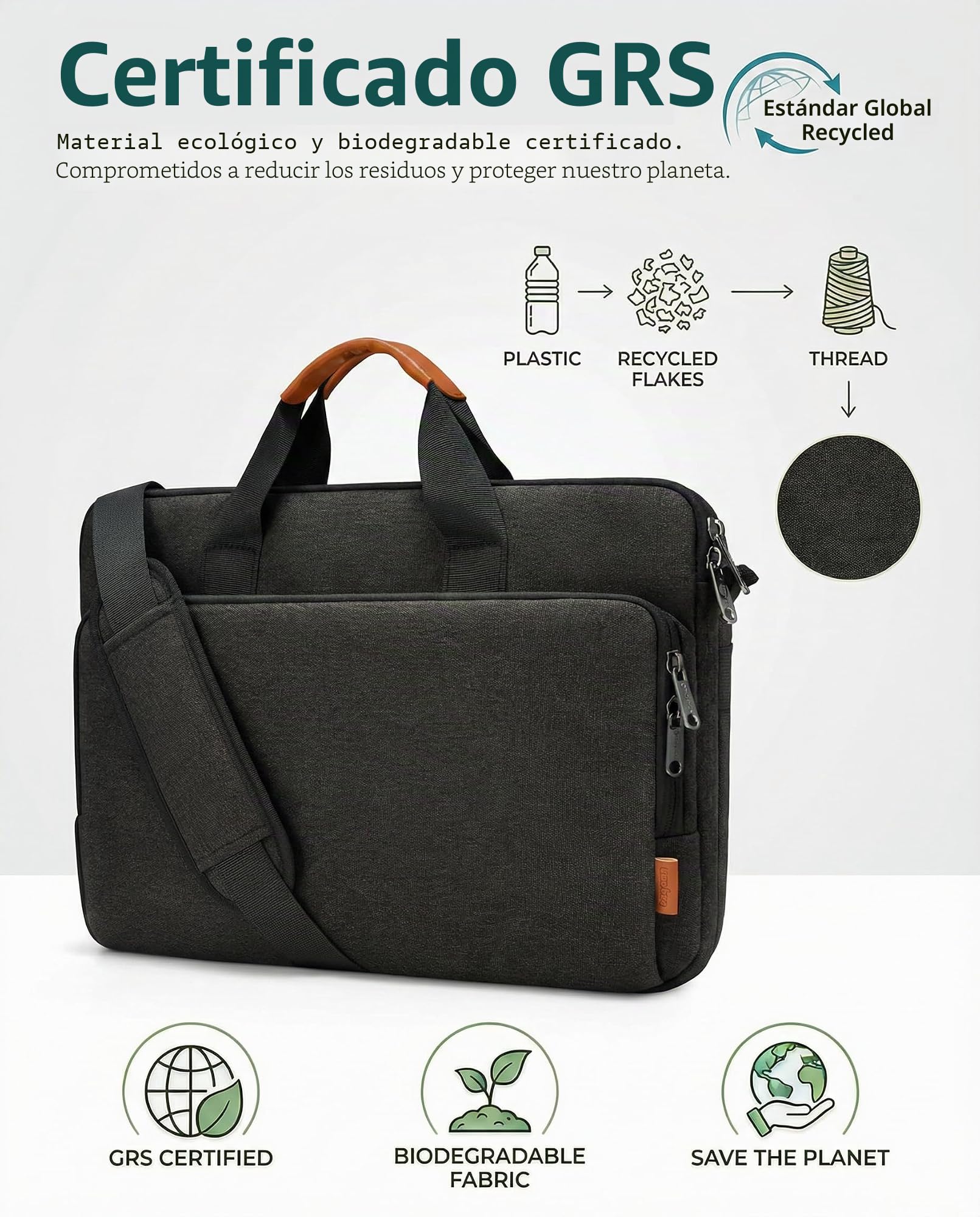 bagasin Bolsa de Transporte para Ordenador portátil de 15 15.6 16 17 17.3 Pulgadas, maletín de Tela Repelente al Agua, Cargador Superior Ligero, para Negocios o Escuela
