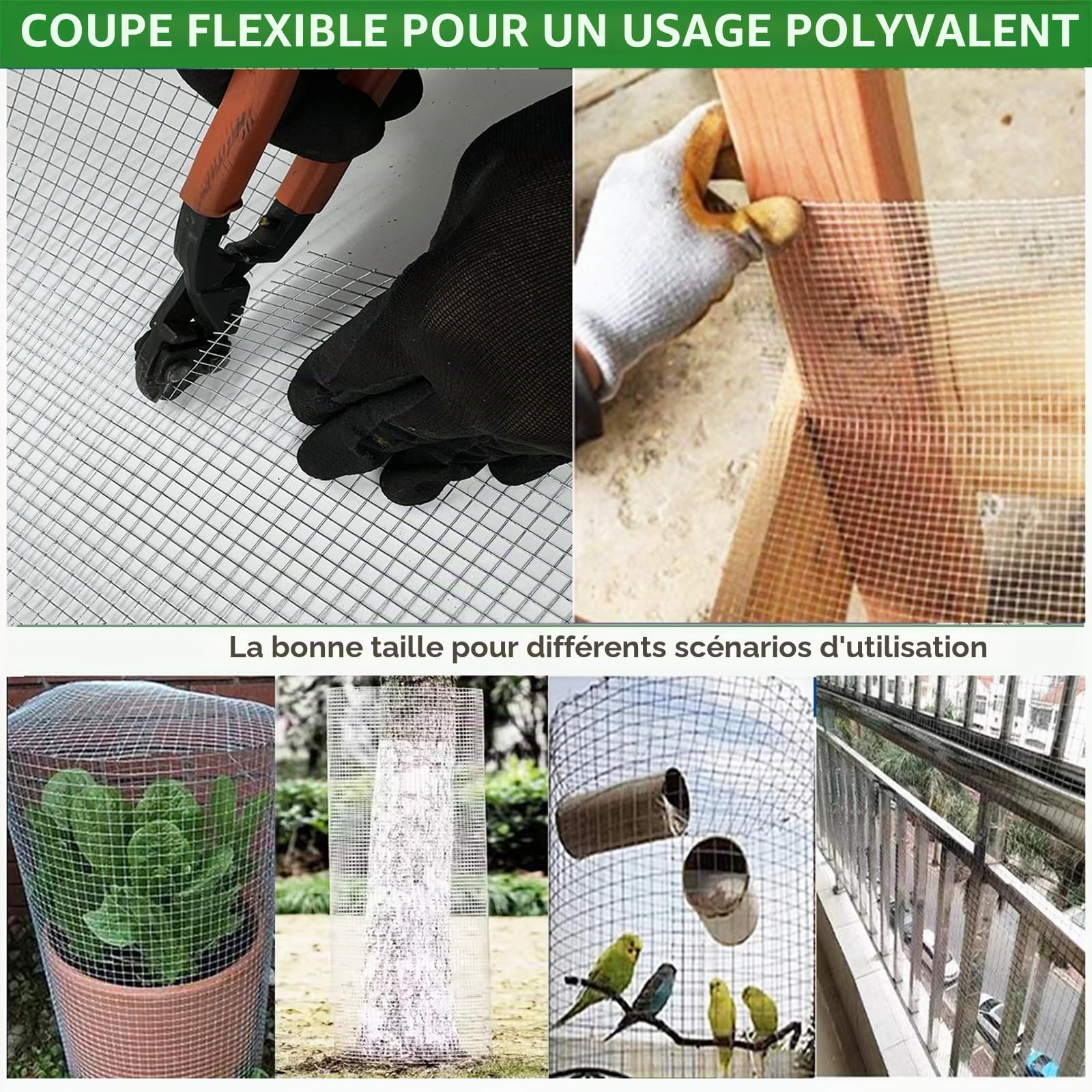 Grille anti-taupe 1 m x 10 m, grillage pour volière 12,7 mm x 12,7 mm, grillage métallique galvanisé, grille métallique pour lapins, 0,7 mm