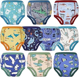 FLYISH DIRECT Lot de 10 culottes d'apprentissage de la propreté pour bébé, pour garçons et filles, 110/4T