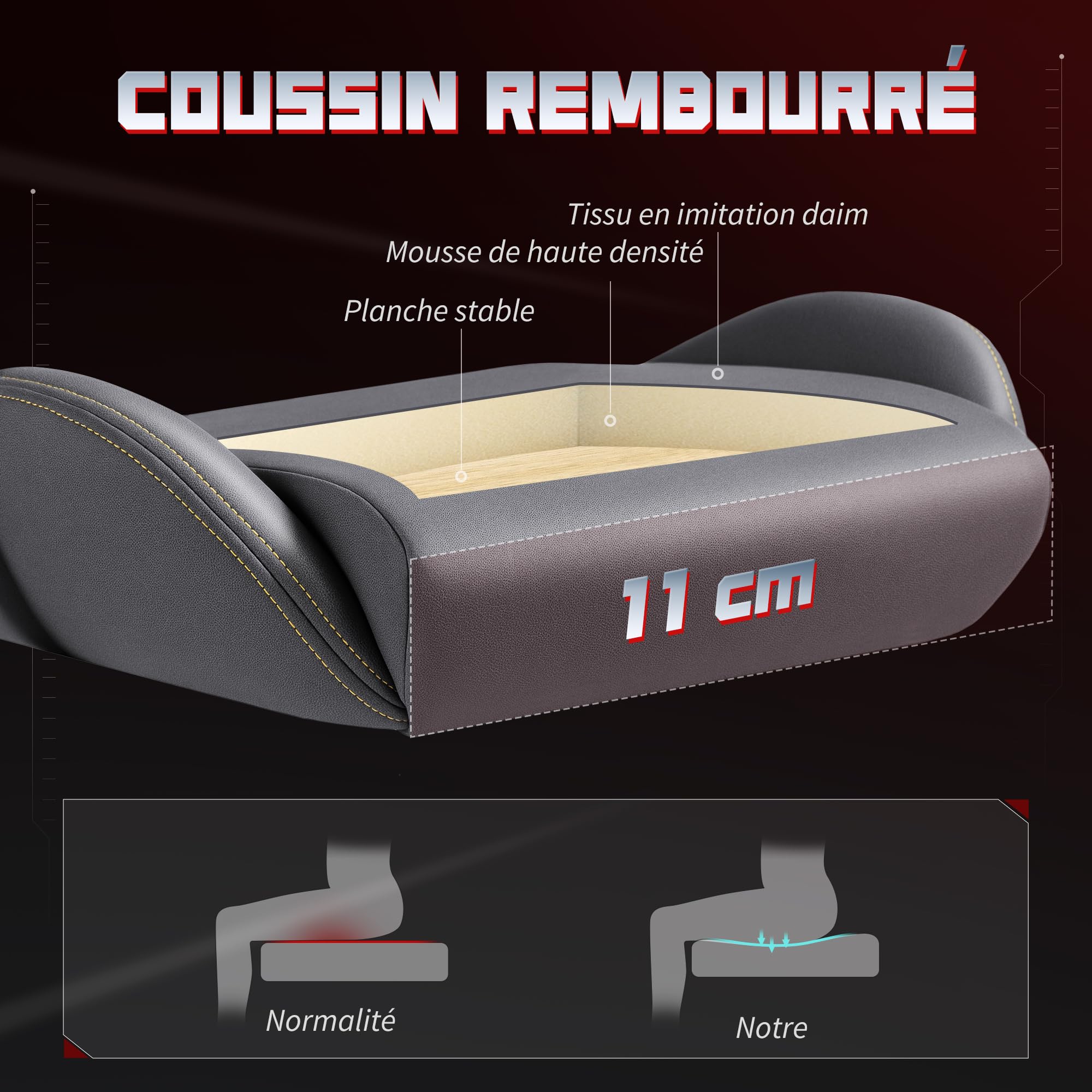 HOMCOM Chaise Gaming Ergonomique avec accoudoirs réglables, Fauteuil Gamer en suède avec Dossier inclinable, Hauteur réglable, Repose-Pieds, Appui-tête, Soutien Lombaire et pivotant à 360°, Gris