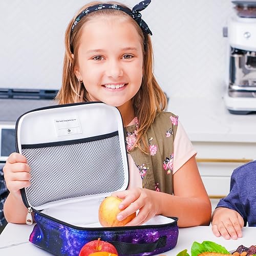 Miniatura 4 de Lonchera infantil estilo robótica, para niñas, adolescentes, mujeres, bolsa de almuerzo aislada, compartimentos de lados suaves, espaciosos, sin