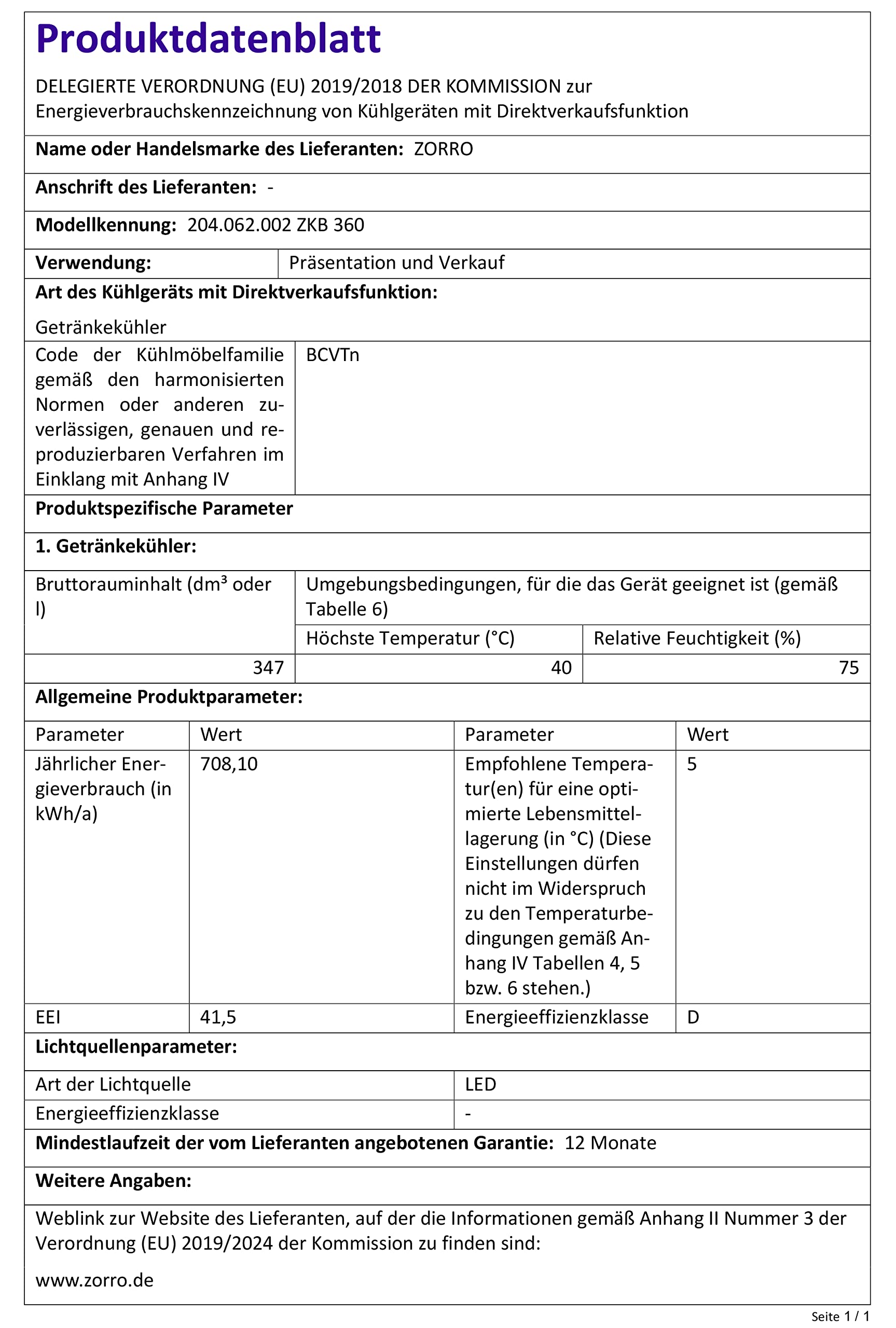 ZORRO Getränkekühlschrank ZKB 360 Liter schwarz Flaschenkühlschrank Kühlschrank mit Glastüre Gastro Getränkekühler