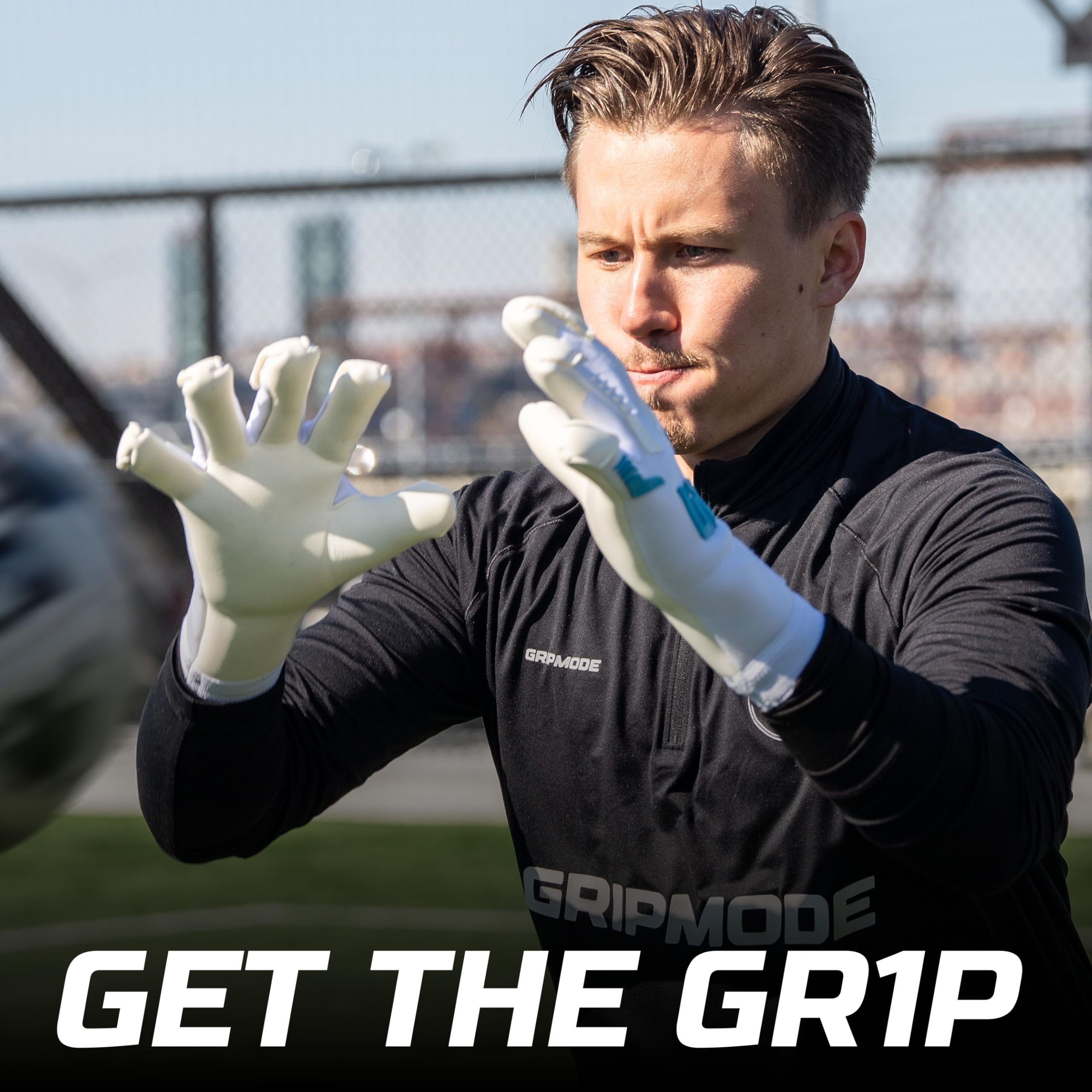 GRIPMODE Torwarthandschuhe Herren Ice Hybrid 2.0 FT - Fußball Torwarthandschuhe mit Belag aus Griptec® für jedes Wetter - Fußballhandschuhe für Kinder, Jugendliche & Erwachsene - Größe 7-11