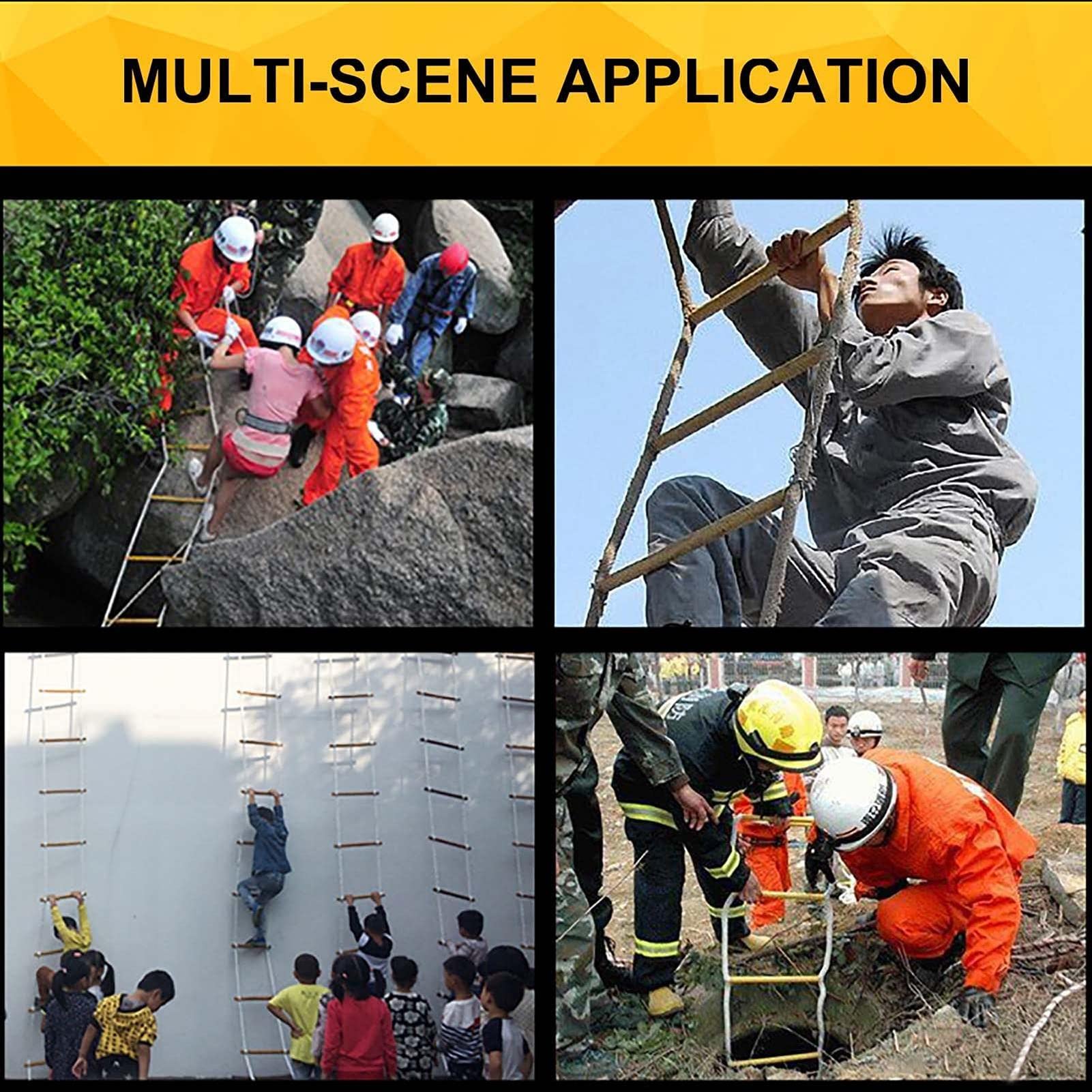 Scala di Sicurezza, Scala di Corda Antincendio Domestico, Scala di Corda Ignifuga di Emergenza con Sphoofor Veloce da Dispiegare/Scala di Corda/15M