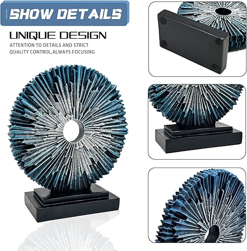 Vista 6 de Estatua abstracta para decoración del hogar, escultura de escritorio de oficina para hombres, adorno creativo de línea redonda para estantería