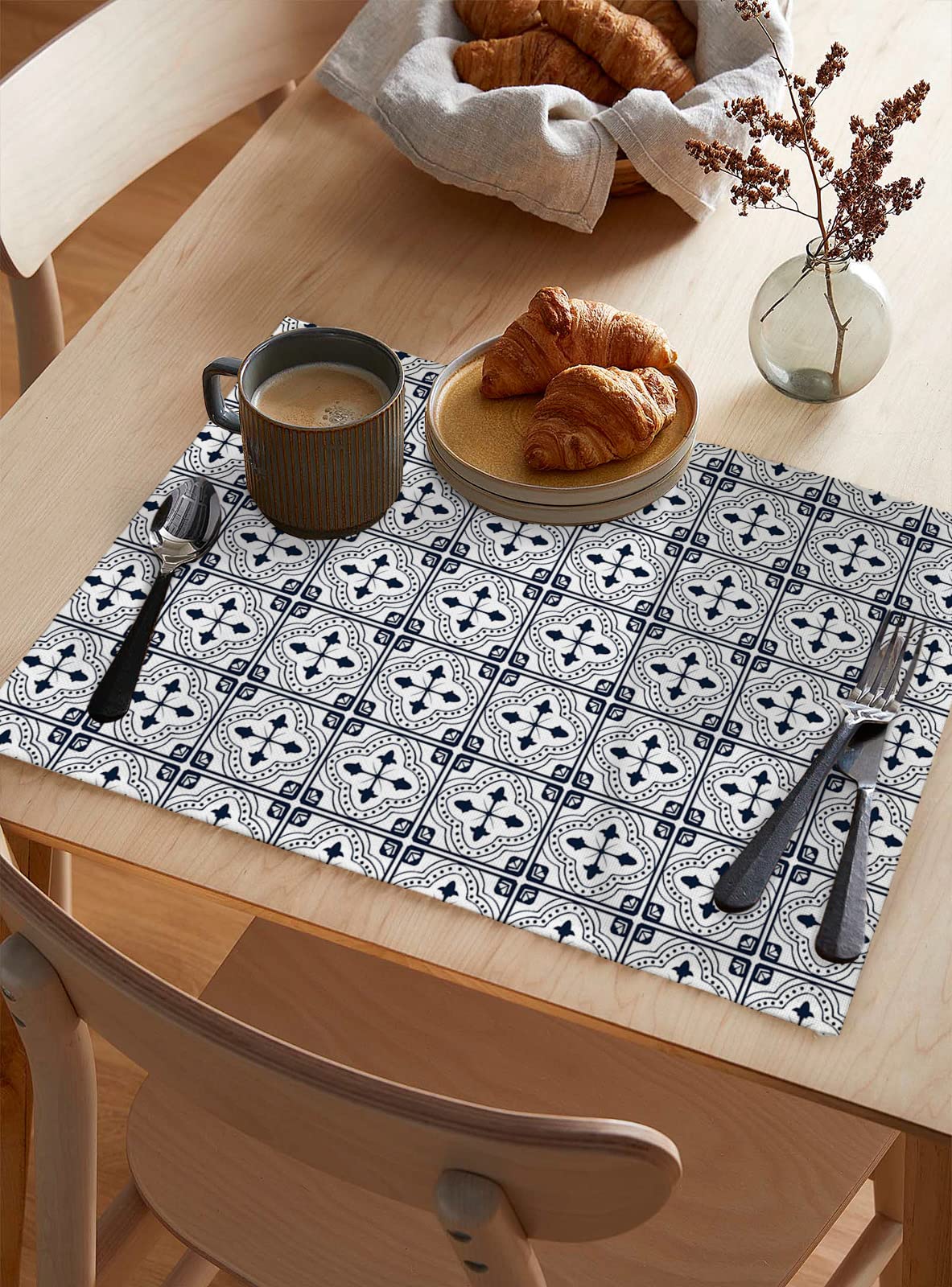 Amazon.co.jp: コットンリネン ランチョンマット 6 枚セット おしゃれ